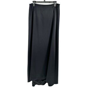 Kay Unger New York Floor Length Maxi Skirt Womens 12 Black Lined Silk Formalwear